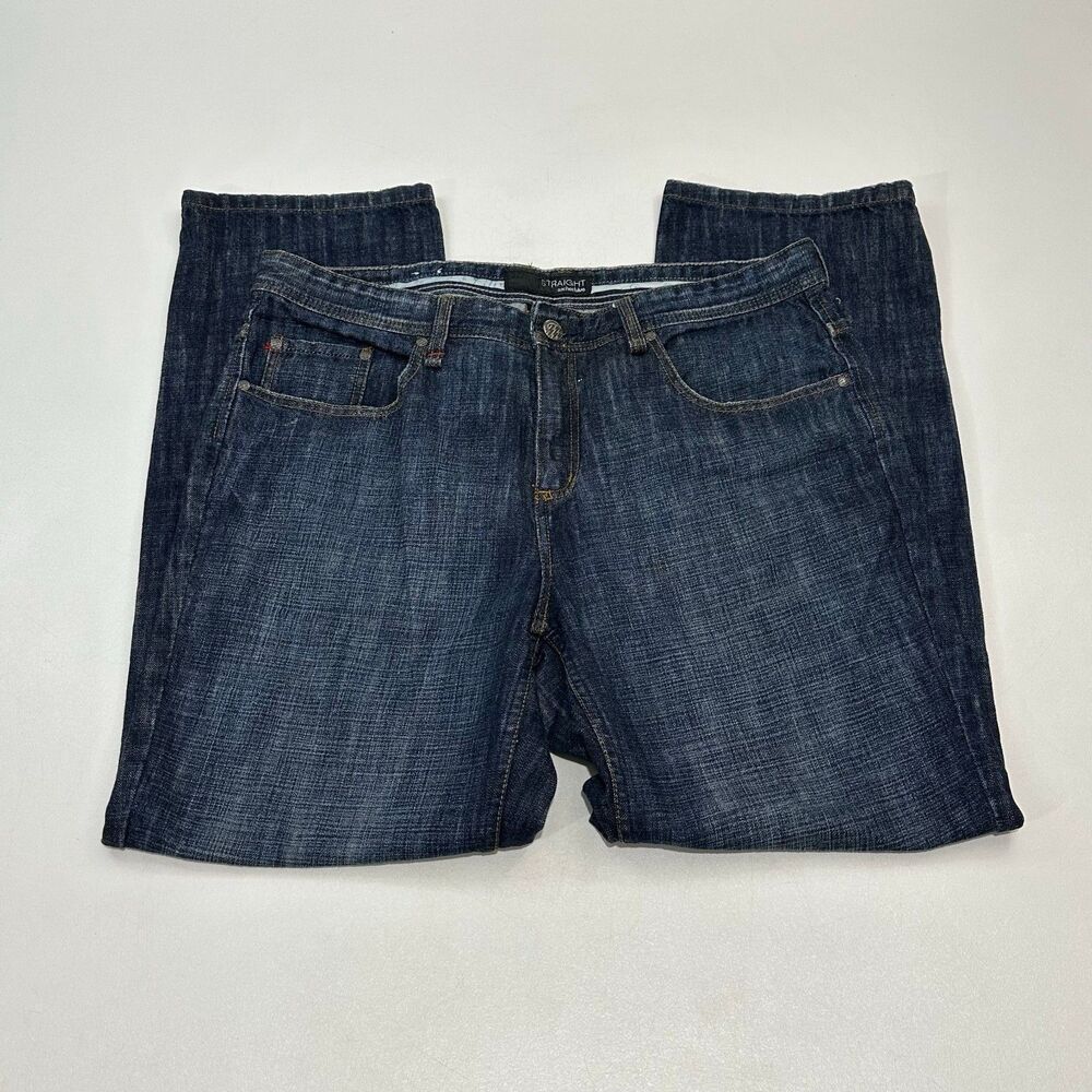 Anchor Blue Men's Jeans Dark Wash Straight Leg Denim, Size 38/32